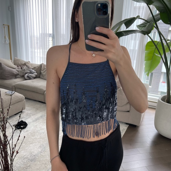 Blue beaded crop - Picture 5 of 9